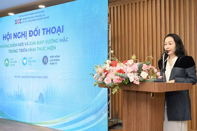 Phó Giám đốc Trung tâm Xúc tiến đầu tư và Hỗ trợ doanh nghiệp Hà Nội, bà Nghiêm Thị Hoàng Anh. (Ảnh: KHÔI MINH)