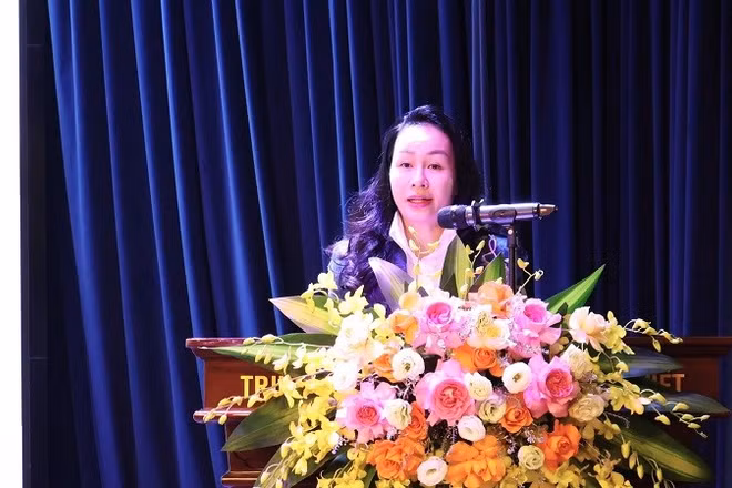 Bà Nghiêm Thị Hoàng Anh, Phó Giám đốc Trung tâm Xúc tiến đầu tư và Hỗ trợ doanh nghiệp Hà Nội. (Ảnh: Anh Minh)