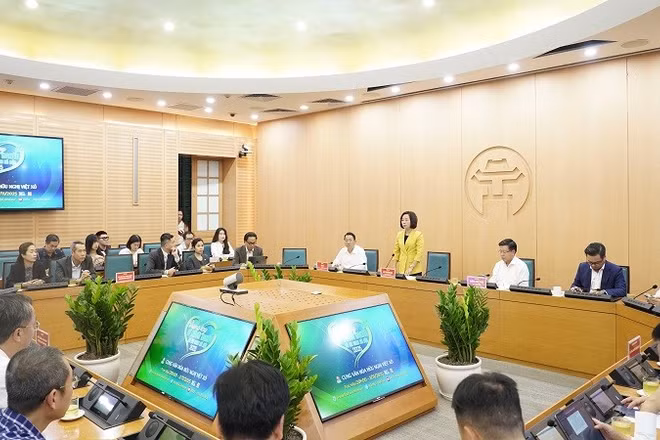 Quang cảnh Hội nghị gặp mặt một số tổ chức, doanh nghiệp trên địa bàn thành phố ủng hộ Quỹ “Vì người nghèo” và an sinh xã hội thành phố Hà Nội năm 2025.