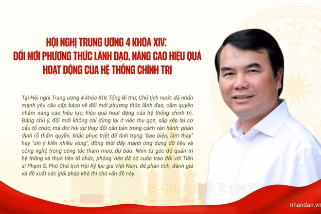 Hội nghị Trung ương 4 khóa XIV: Đổi mới phương thức lãnh đạo, nâng cao hiệu quả hoạt động của hệ thống chính trị