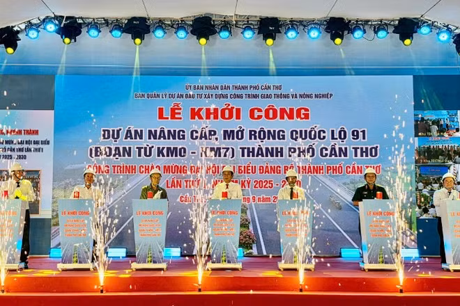 Lễ khởi công dự án nâng cấp, mở rộng quốc lộ 91 thành phố Cần Thơ.
