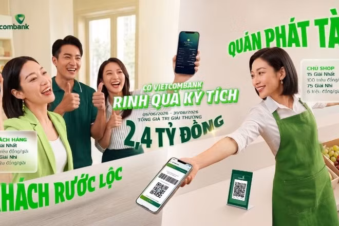 “Có Vietcombank - Rinh quà kỳ tích” giúp người bán và người mua đều có cơ hội nhận thưởng khi tham gia giao dịch trong hệ sinh thái thanh toán số của Vietcombank.