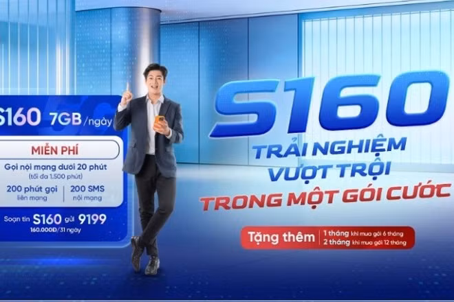 Gói cước S160 được MobiFone thiết kế vừa mang về data, vừa ưu đãi thoại và SMS toàn diện