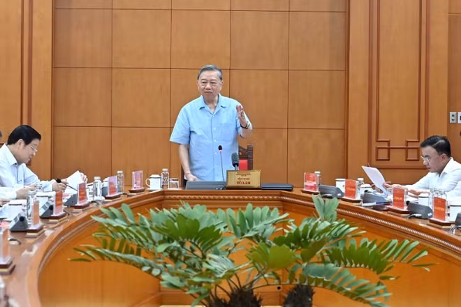 Tổng Bí thư Tô Lâm phát biểu tại cuộc họp Thường trực Ban Chỉ đạo Trung ương về phòng, chống tham nhũng, lãng phí, tiêu cực. (Ảnh ĐĂNG KHOA)