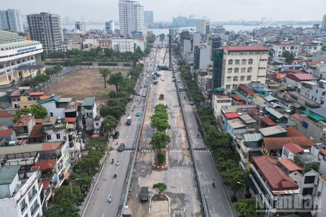 [Ảnh] Cận cảnh công trường ga ngầm S1 tuyến metro số 5 đang được triển khai trên đường Văn Cao