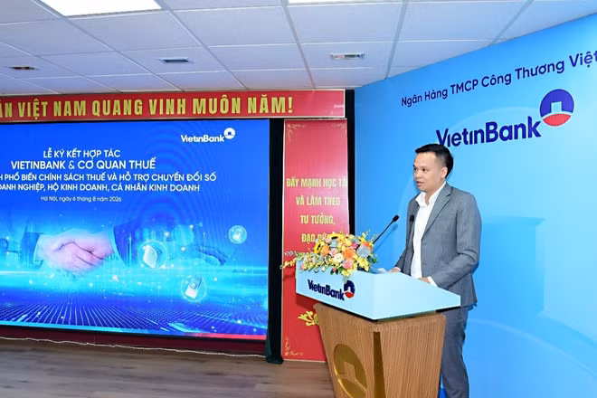 Ông Nguyễn Trần Mạnh Trung, Thành viên Hội đồng Quản trị, Tổng Giám đốc VietinBank phát biểu tại buổi lễ. (Ảnh: Ban Tổ chức)
