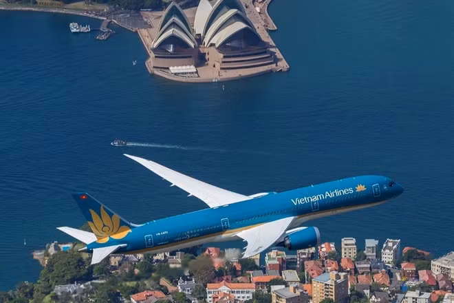 Hiện nay, Vietnam Airlines khai thác 5 đường bay thẳng kết nối Hà Nội và Thành phố Hồ Chí Minh với Sydney, Melbourne và Perth, với tổng tần suất 23 chuyến khứ hồi mỗi tuần. (Ảnh: Vietnam Airlines)