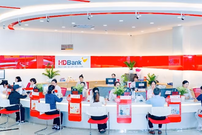 Quầy giao dịch của HDBank.
