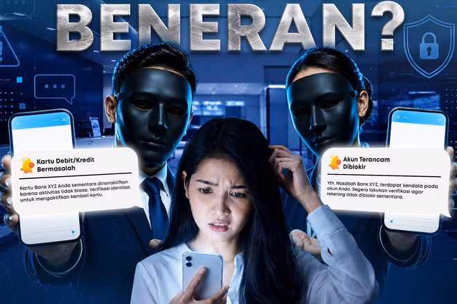 Poster cảnh báo lừa đảo qua tin nhắn của OJK.